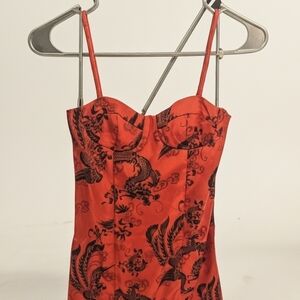 Princess Polly Red and Black Patterned Camisole